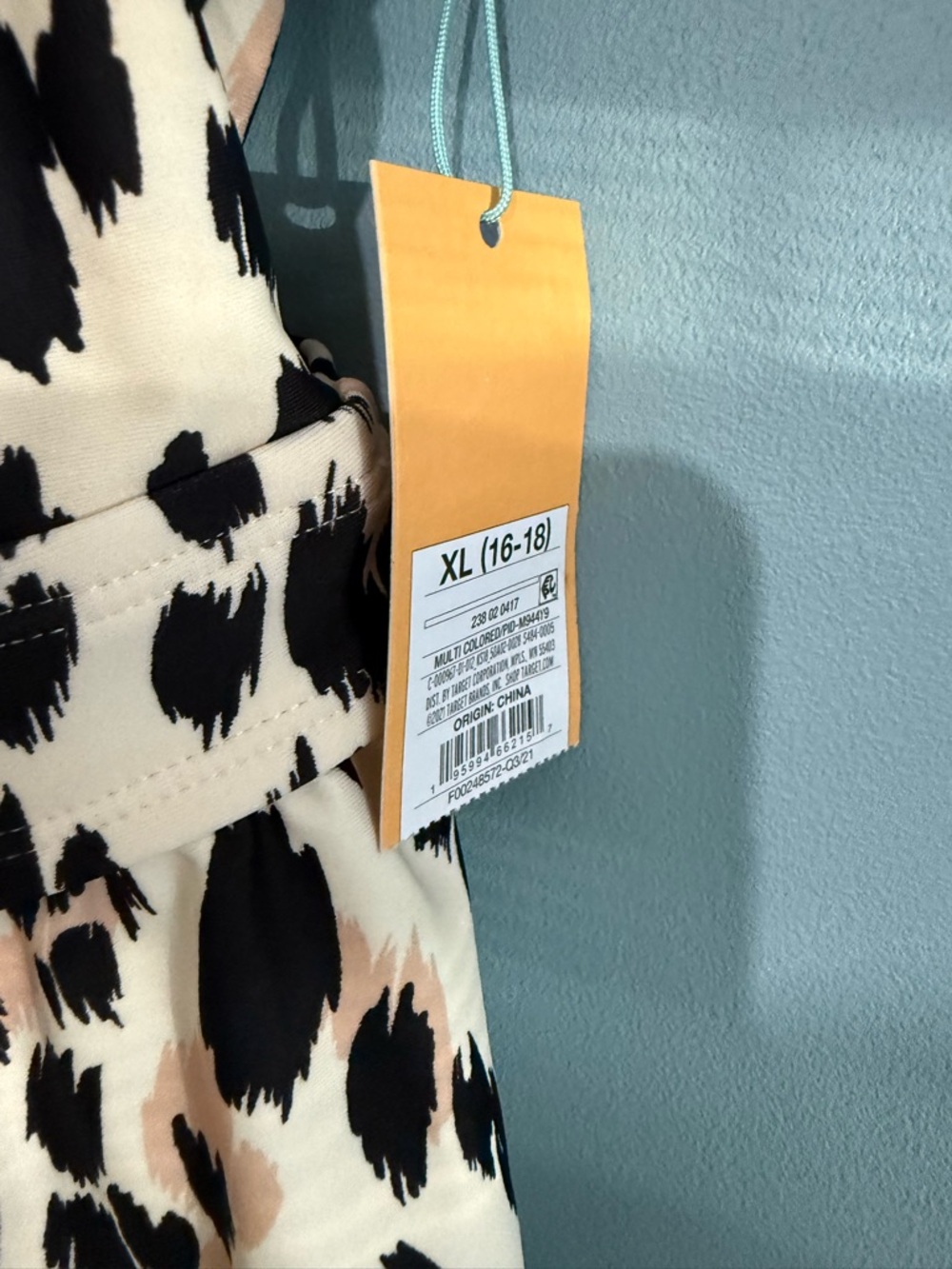 Kona Sol Animal Print One-Piece Swim Dress - Cream/Black/Brown - Picture 13 of 16